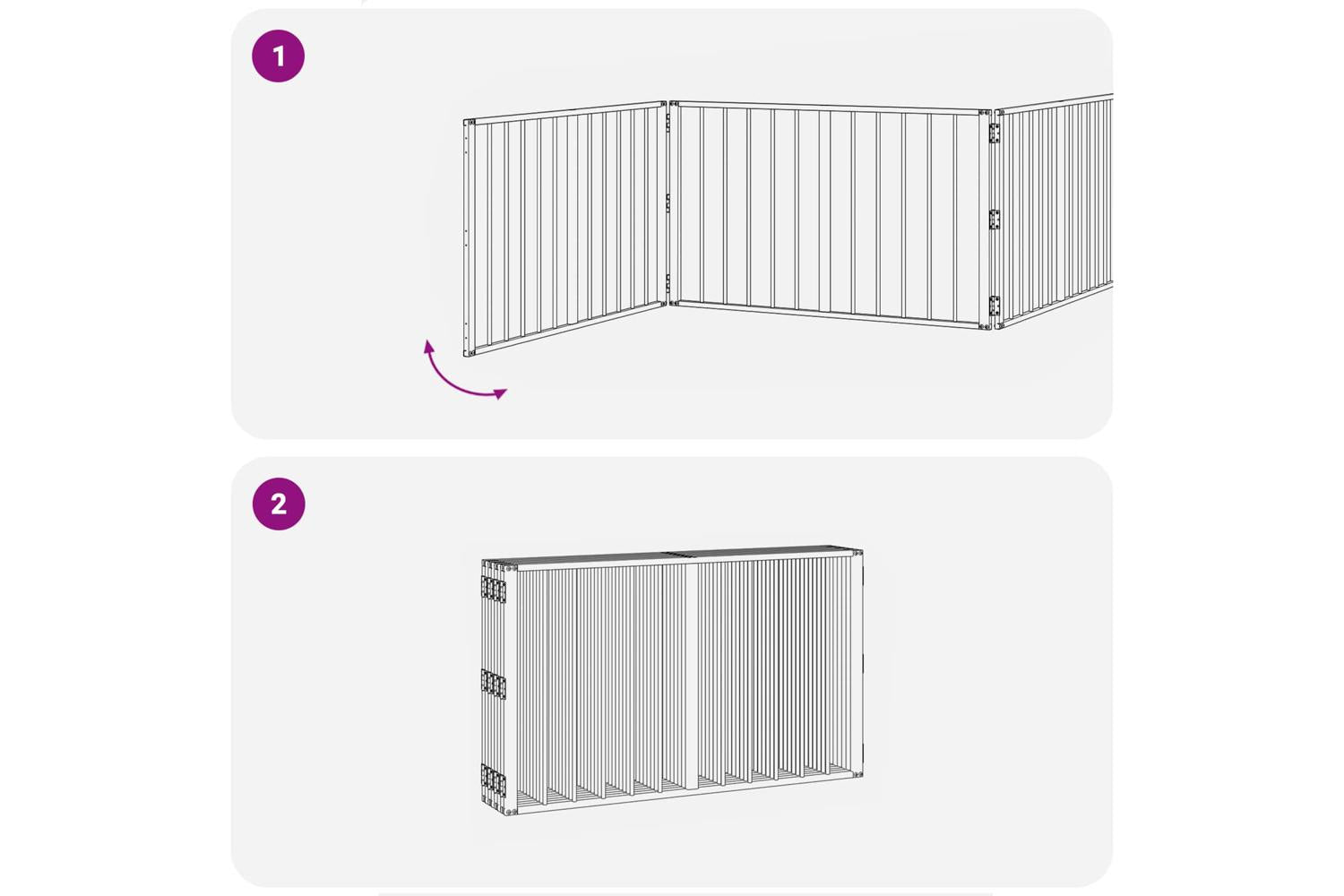 Vidaxl Dog Gate 8 Pcs Black 100 X 60 Cm Galvanised Steel-7