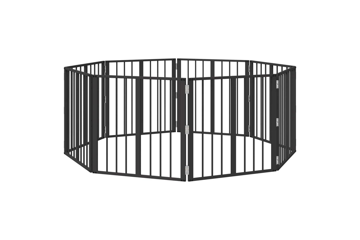 Vidaxl Dog Gate 8 Pcs Black 60 X 60 Cm Galvanised Steel-2