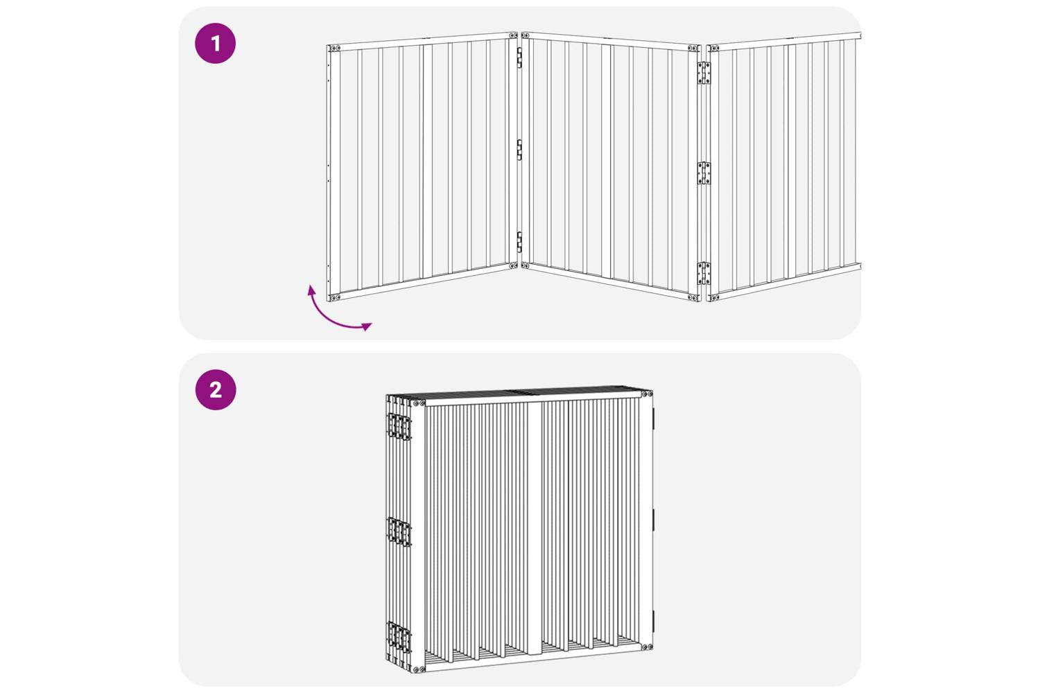 Vidaxl Dog Gate 8 Pcs Black 60 X 60 Cm Galvanised Steel-7