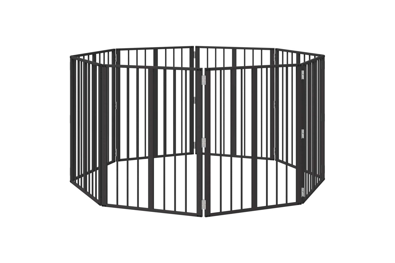 Vidaxl Dog Gate 8 Pcs Black 60 X 80 Cm Galvanised Steel
