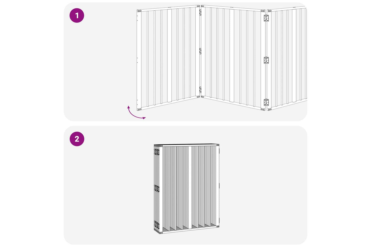 Vidaxl Dog Gate 8 Pcs Black 60 X 80 Cm Galvanised Steel-7