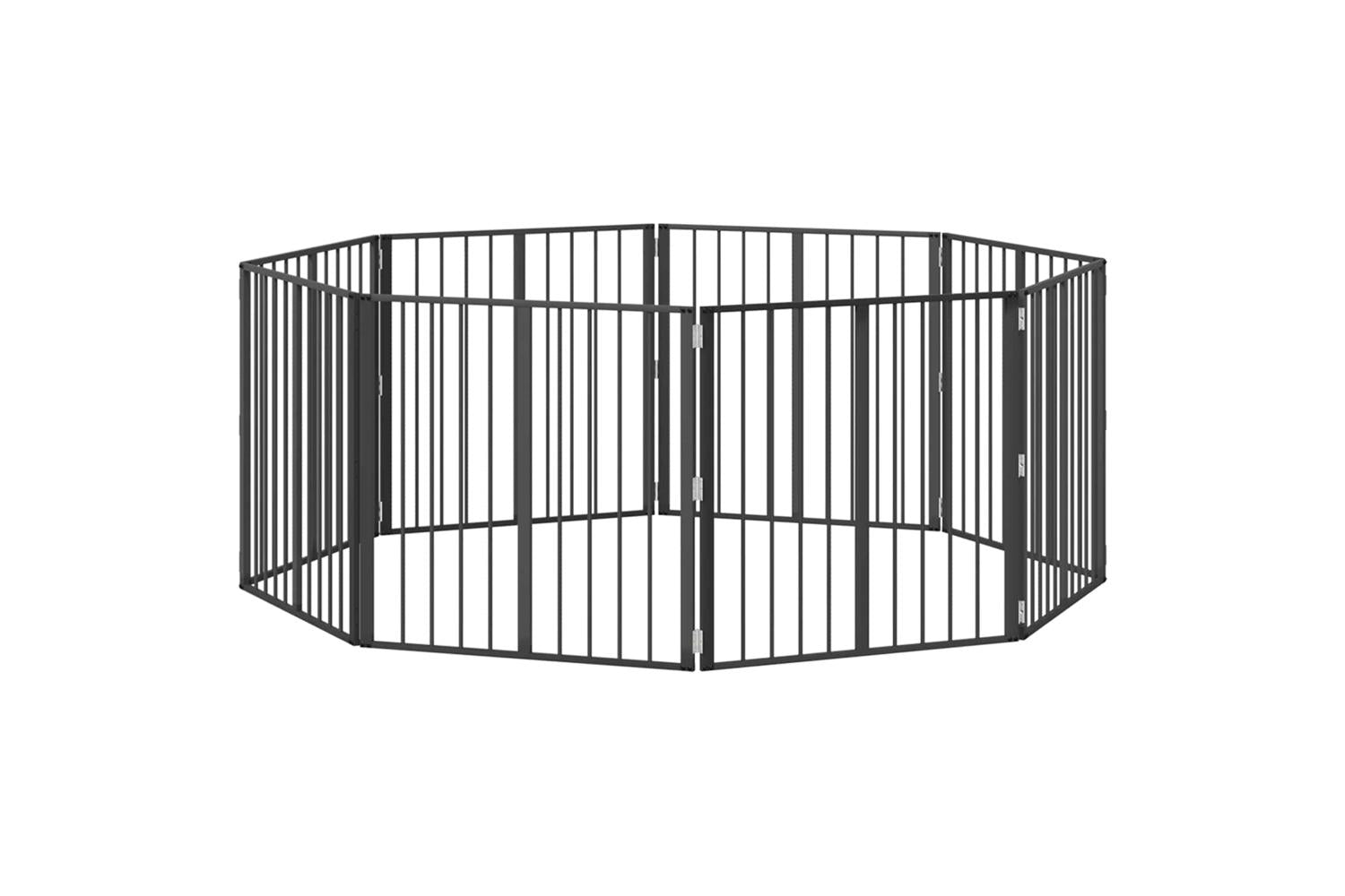 Vidaxl Dog Gate 8 Pcs Black 80 X 80 Cm Galvanised Steel