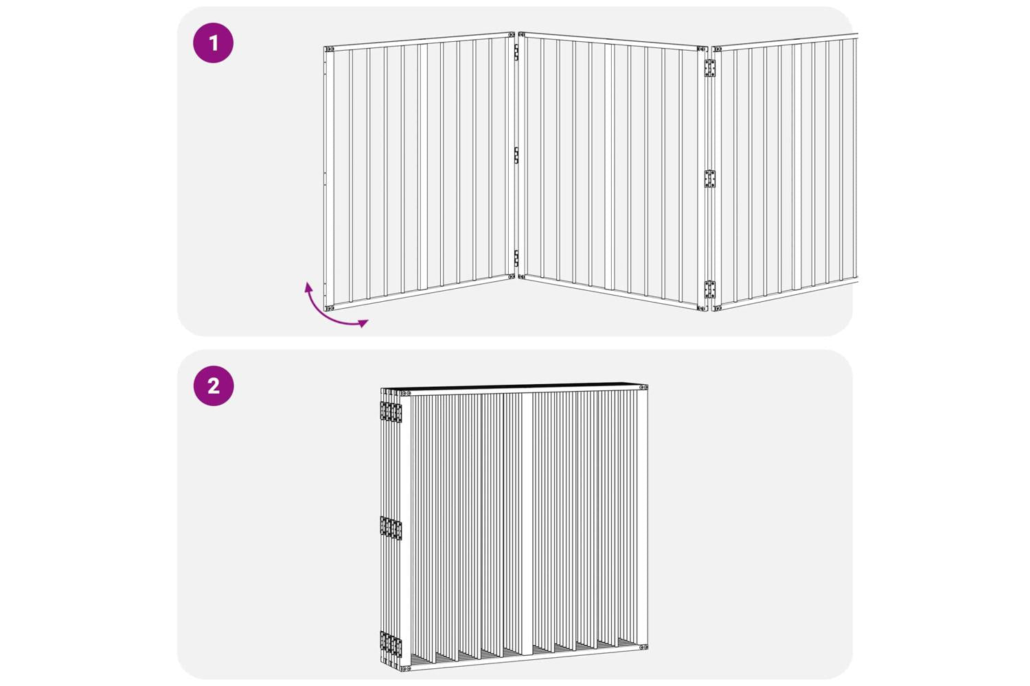 Vidaxl Dog Gate 8 Pcs Black 80 X 80 Cm Galvanised Steel-7
