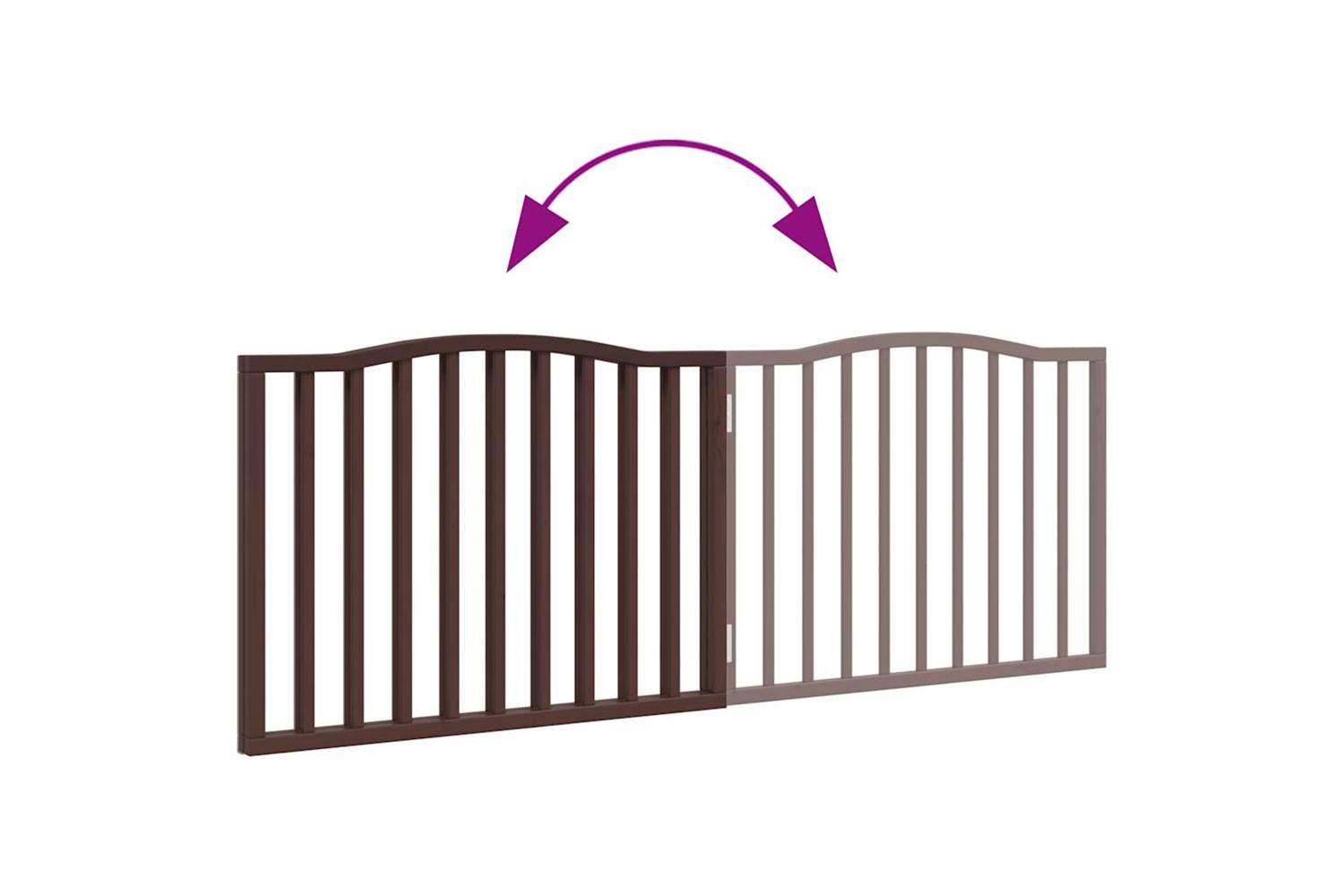 Vidaxl Dog Gate Foldable 2 Panels Brown Oak 160 Cm Poplar Wood-7