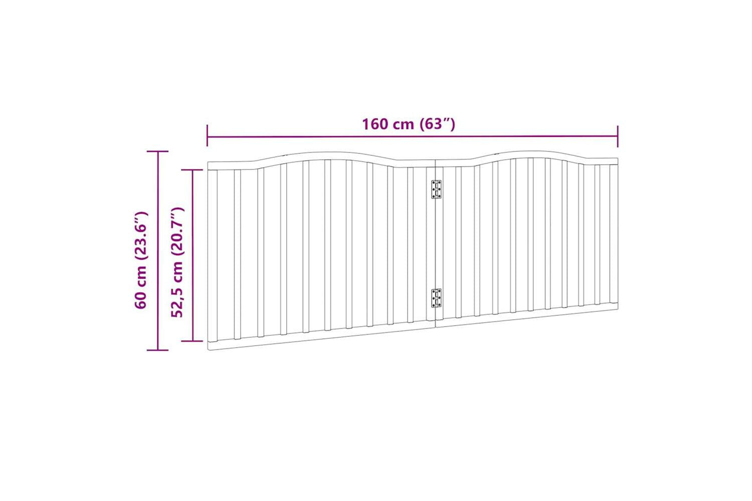 Vidaxl Dog Gate Foldable 2 Panels Brown Oak 160 Cm Poplar Wood-9