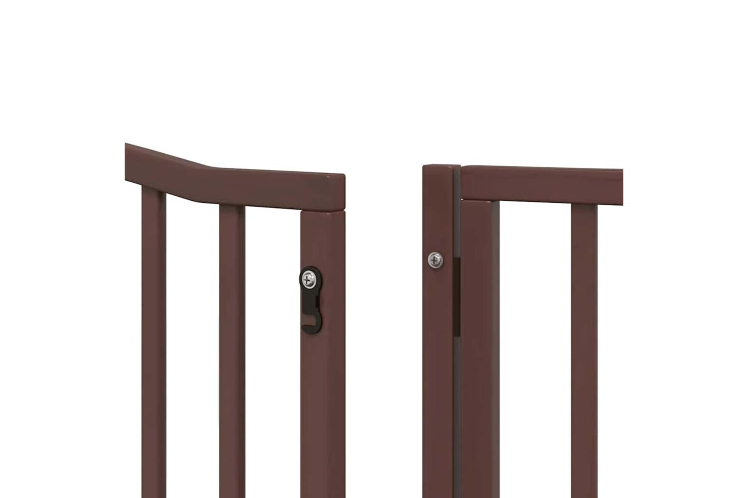 Vidaxl Dog Gate With Door Foldable 10 Panels Brown 800 Cm Poplar Wood-10