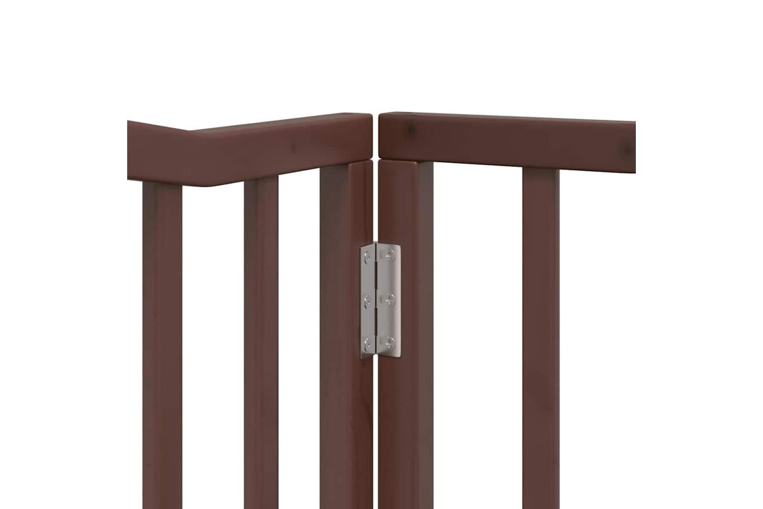 Vidaxl Dog Gate With Door Foldable 12 Panels Brown 960 Cm Poplar Wood-9