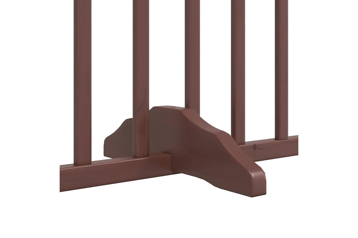 Vidaxl Dog Gate With Door Foldable 6 Panels Brown 480 Cm Poplar Wood-7