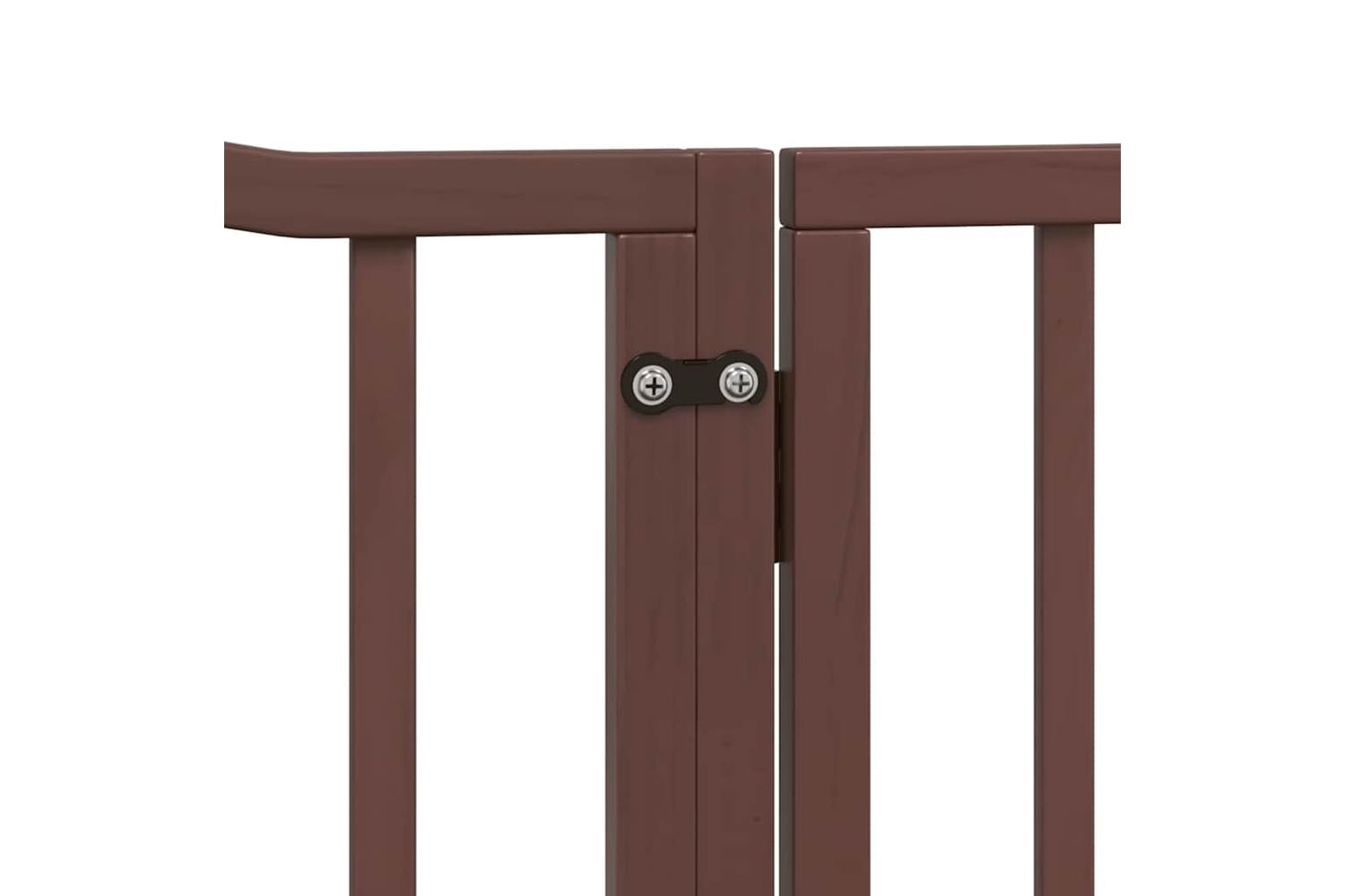 Vidaxl Dog Gate With Door Foldable 8 Panels Brown 640 Cm Poplar Wood-8