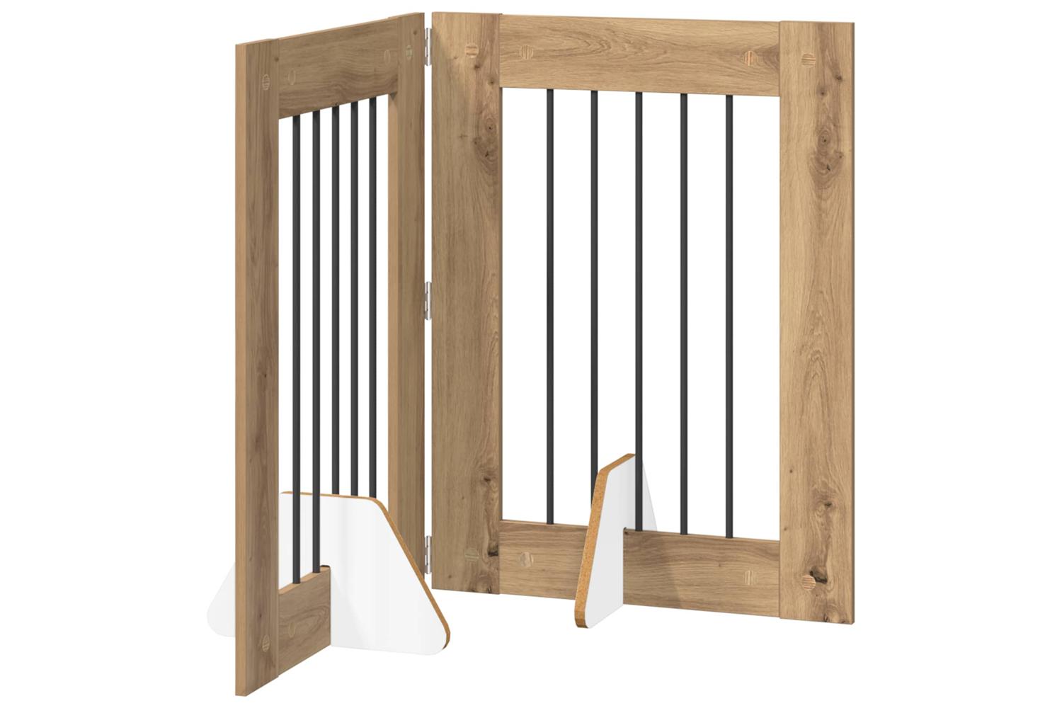 Vidaxl Foldable Dog Gate With Stands 2 Pcs Artisan Oak 1205 Cm