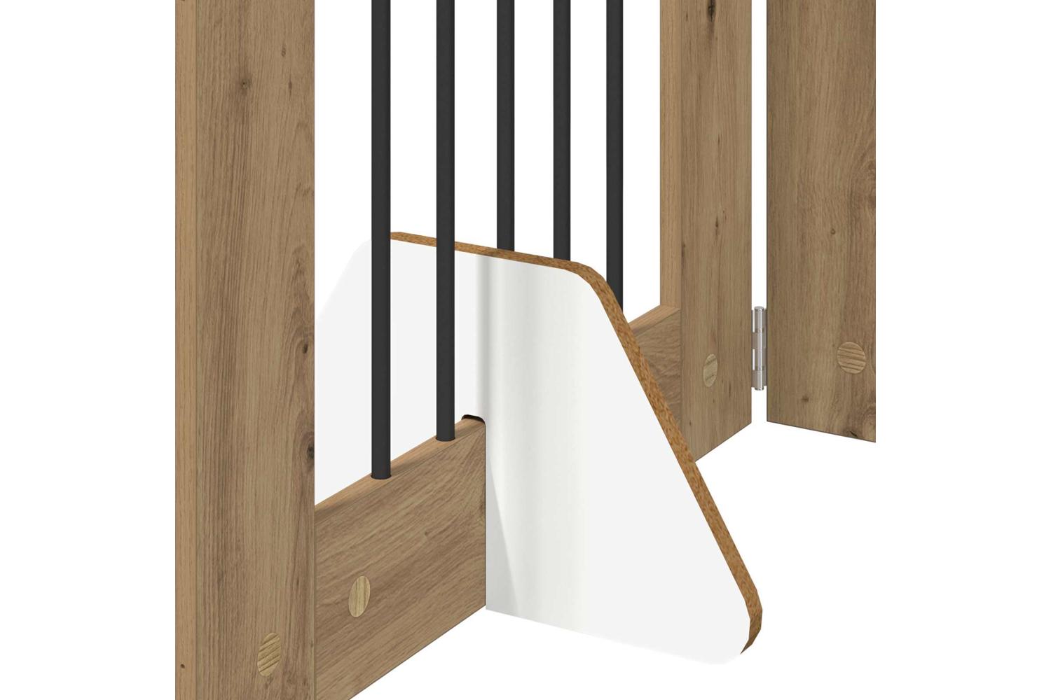 Vidaxl Foldable Dog Gate With Stands 2 Pcs Artisan Oak 1205 Cm-6