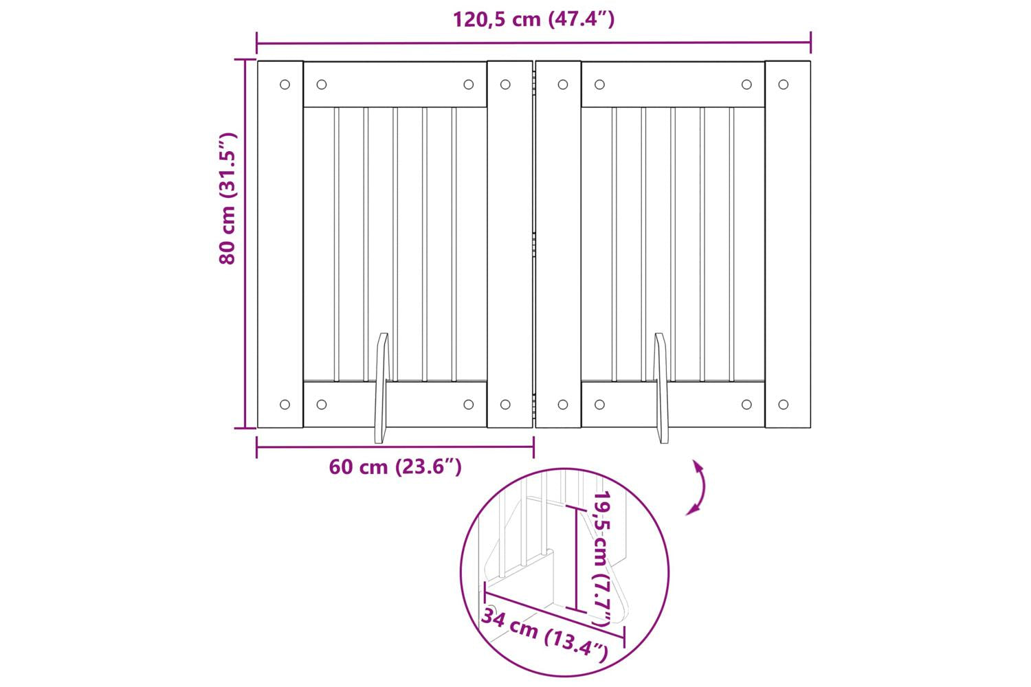 Vidaxl Foldable Dog Gate With Stands 2 Pcs Artisan Oak 1205 Cm-9