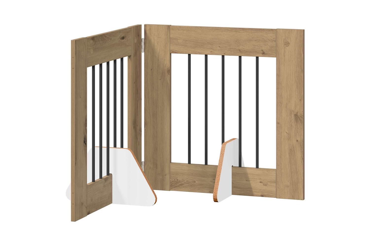 Vidaxl Foldable Dog Gate With Stands 2 Pcs Artisan Oak 1205 Cm