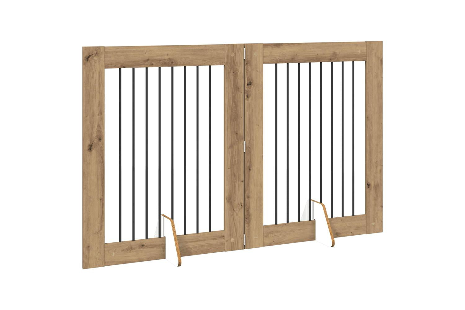 Vidaxl Foldable Dog Gate With Stands 2 Pcs Artisan Oak 1605 Cm-3