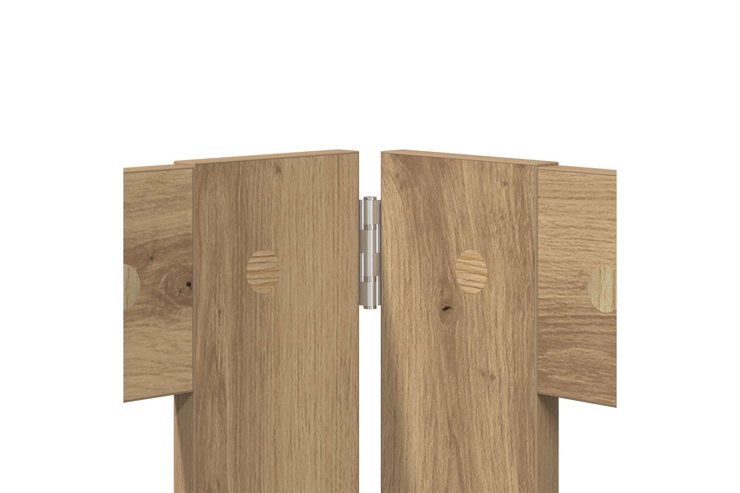Vidaxl Foldable Dog Gate With Stands 2 Pcs Artisan Oak 1605 Cm-5