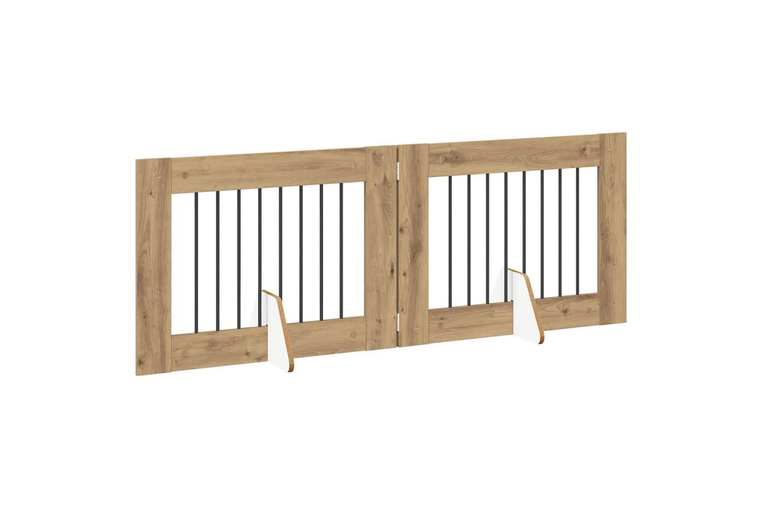 Vidaxl Foldable Dog Gate With Stands 2 Pcs Artisan Oak 1605 Cm-3