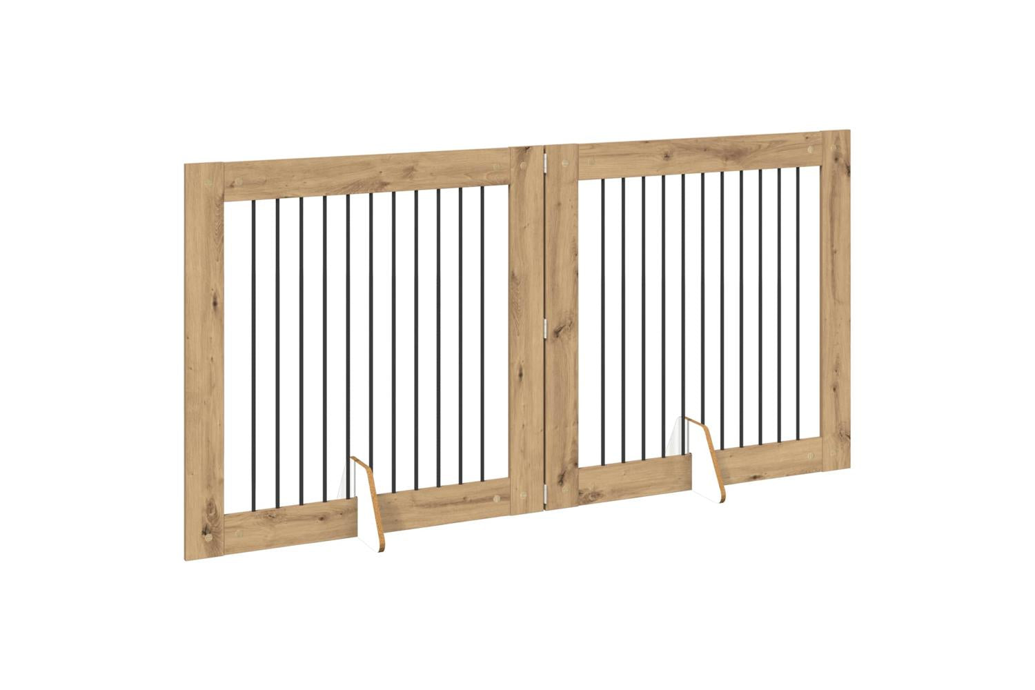 Vidaxl Foldable Dog Gate With Stands 2 Pcs Artisan Oak 2005 Cm-3