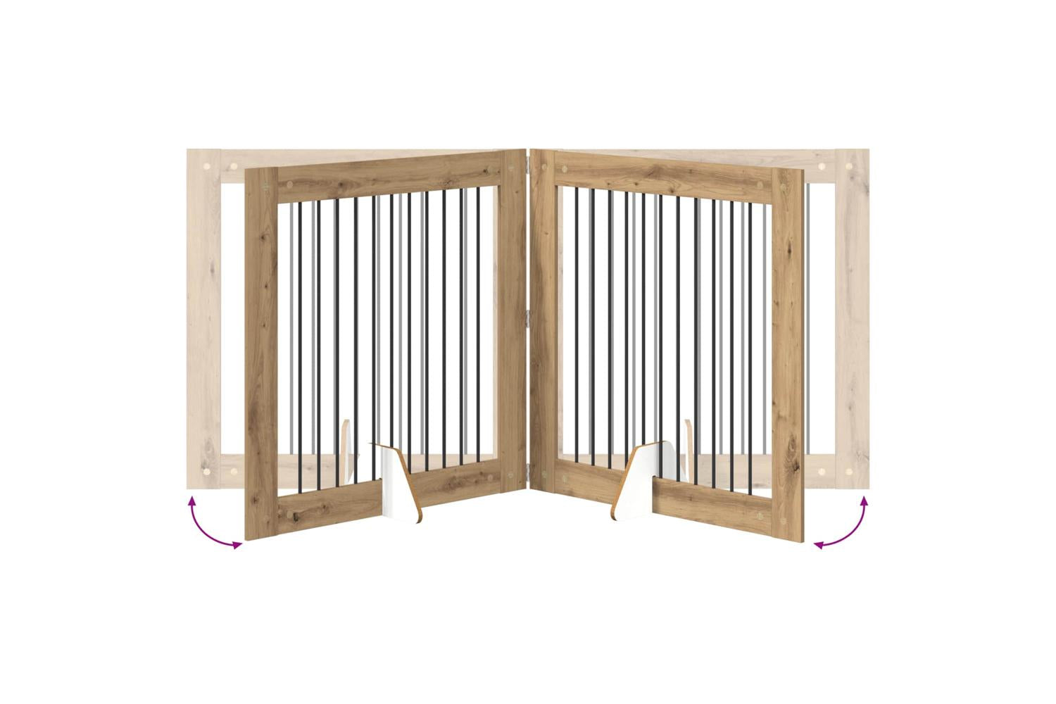 Vidaxl Foldable Dog Gate With Stands 2 Pcs Artisan Oak 2005 Cm-7