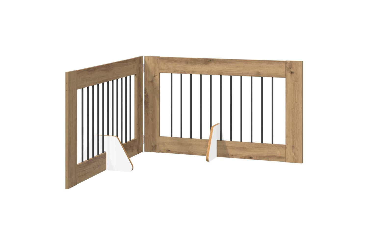 Vidaxl Foldable Dog Gate With Stands 2 Pcs Artisan Oak 2005 Cm-2