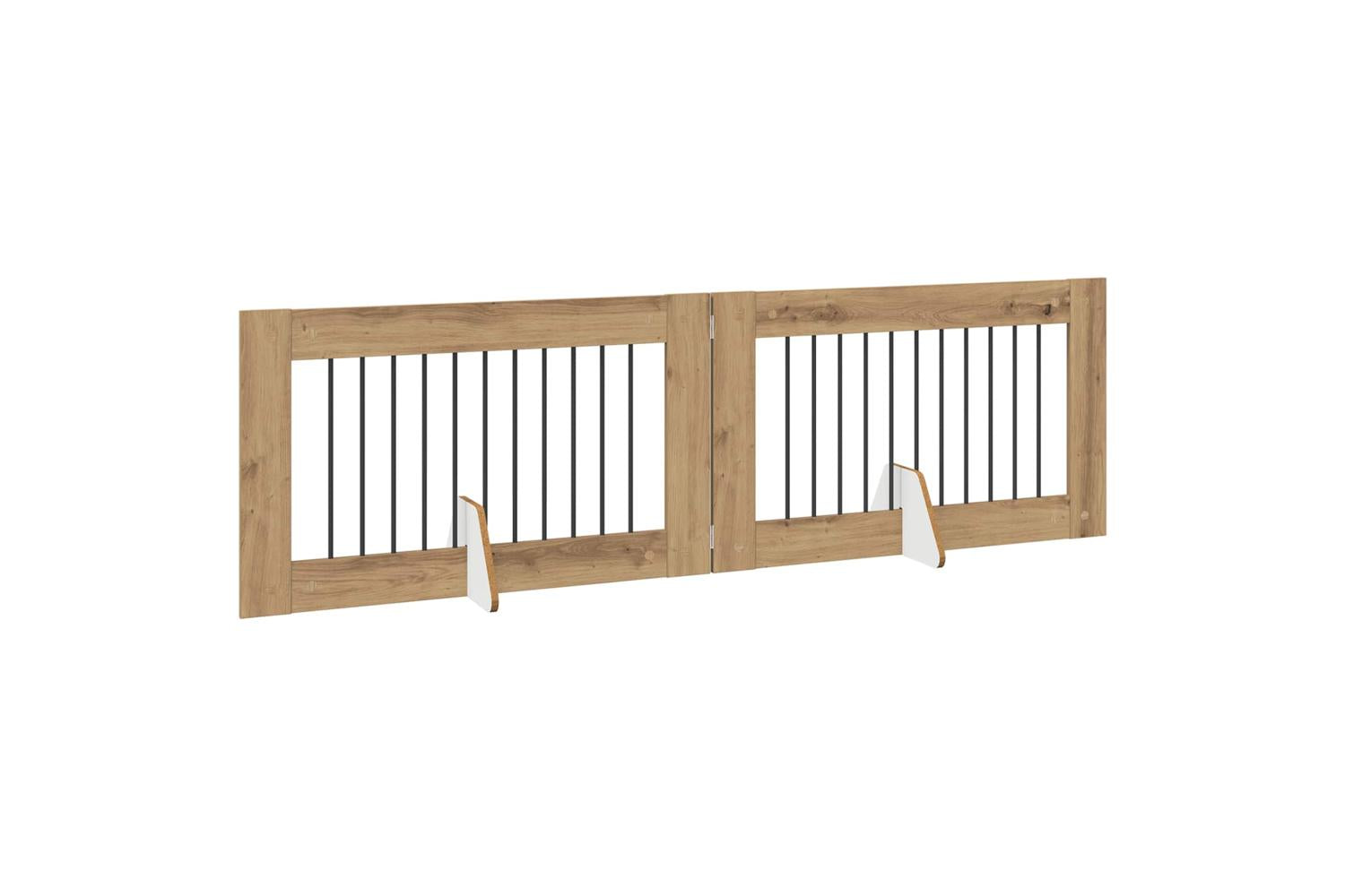 Vidaxl Foldable Dog Gate With Stands 2 Pcs Artisan Oak 2005 Cm-3