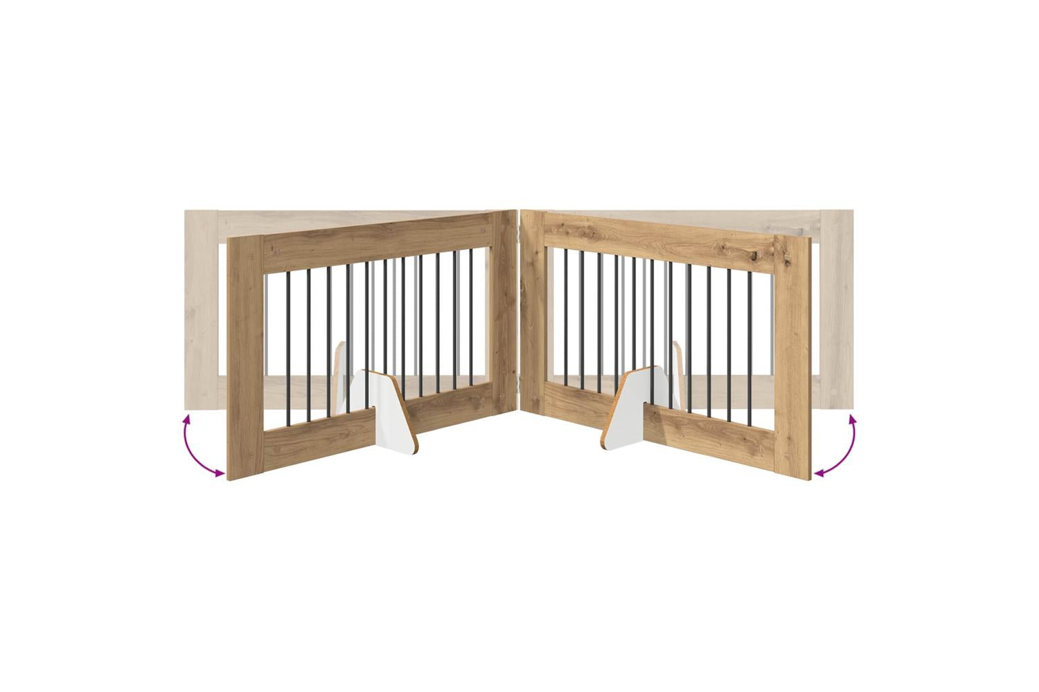 Vidaxl Foldable Dog Gate With Stands 2 Pcs Artisan Oak 2005 Cm-7