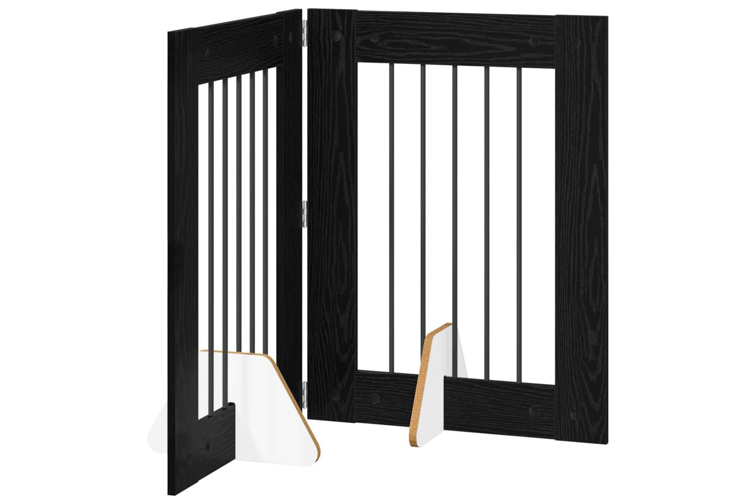 Vidaxl Foldable Dog Gate With Stands 2 Pcs Black Oak 1205 Cm