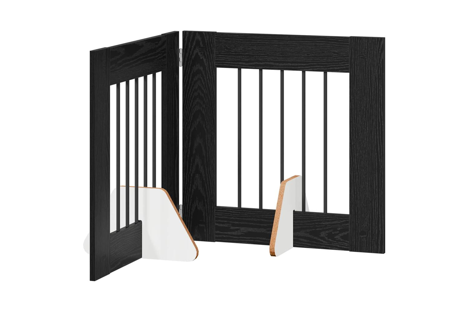 Vidaxl Foldable Dog Gate With Stands 2 Pcs Black Oak 1205 Cm-2