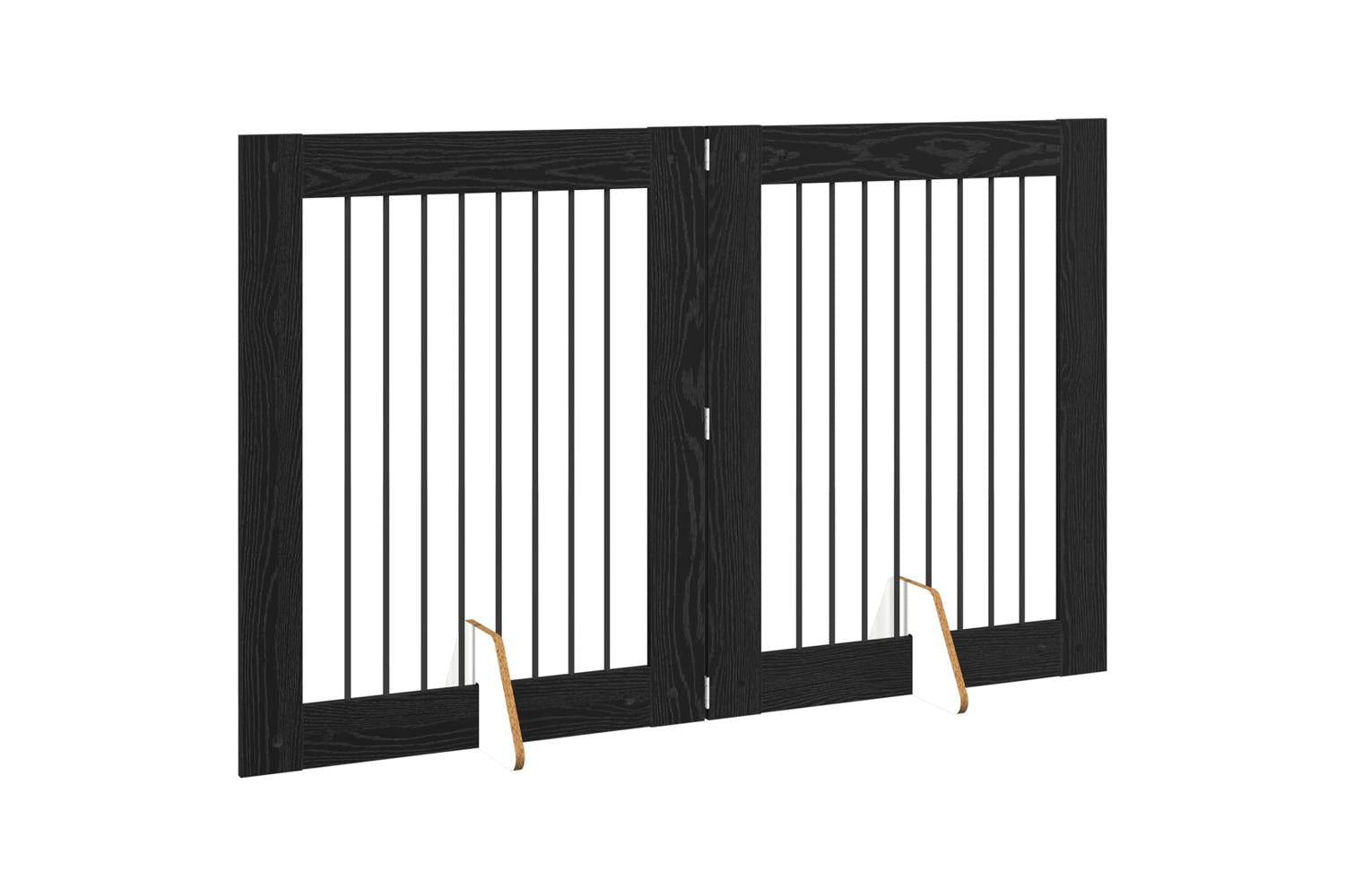 Vidaxl Foldable Dog Gate With Stands 2 Pcs Black Oak 1605 Cm-3