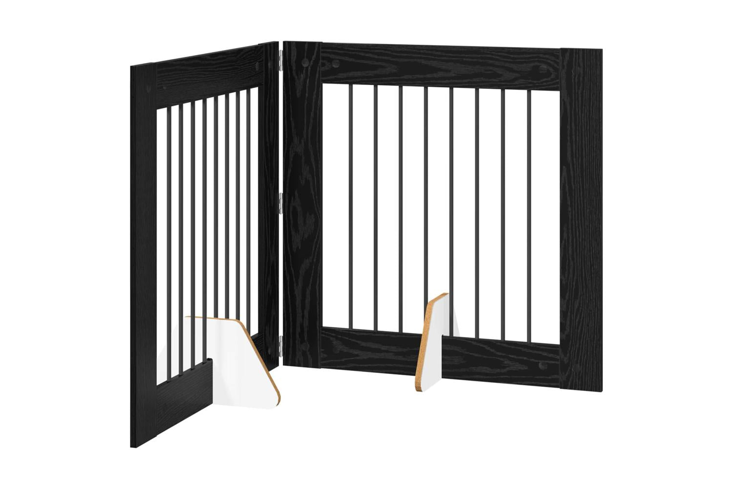 Vidaxl Foldable Dog Gate With Stands 2 Pcs Black Oak 1605 Cm