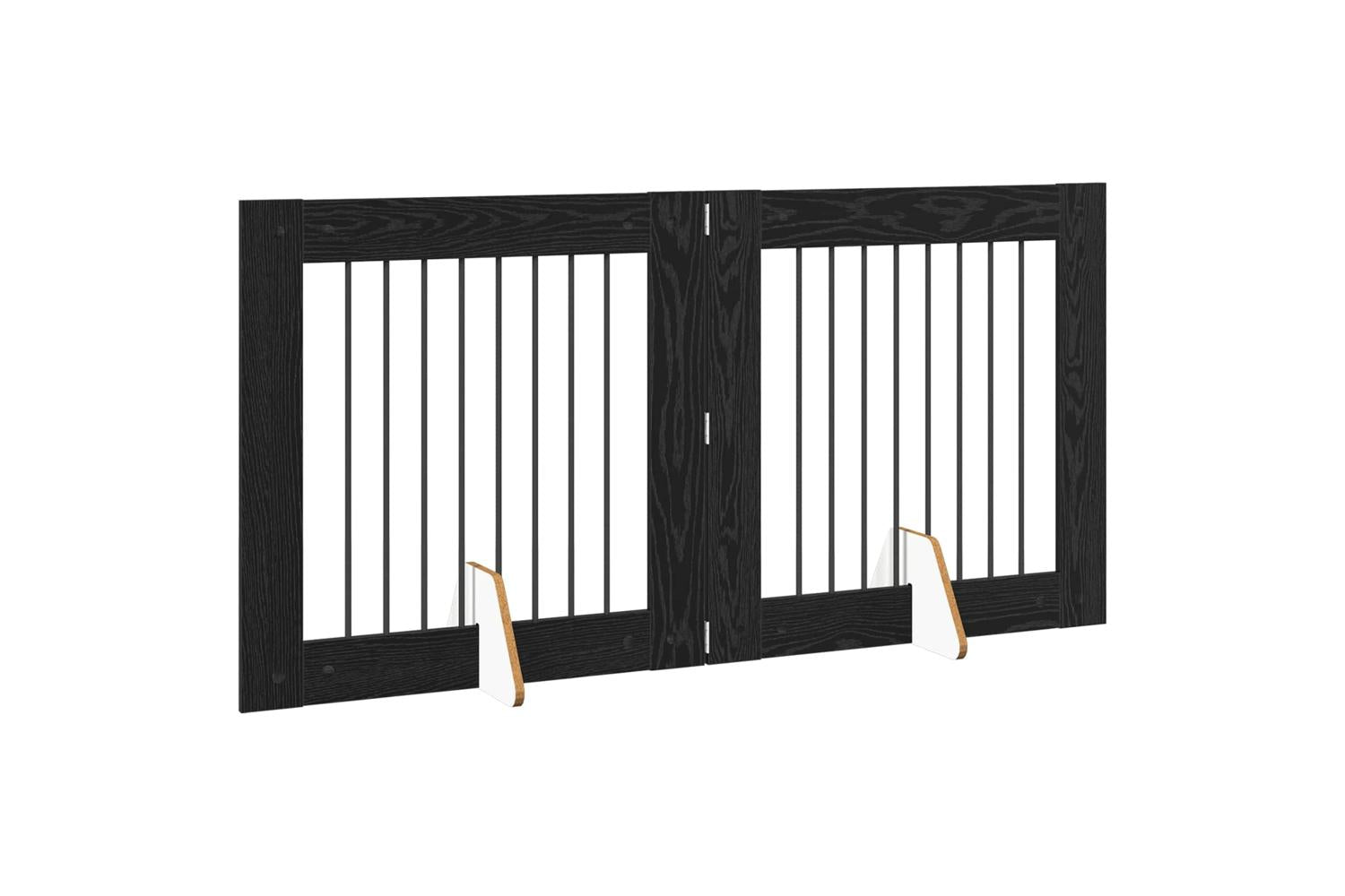 Vidaxl Foldable Dog Gate With Stands 2 Pcs Black Oak 1605 Cm-3