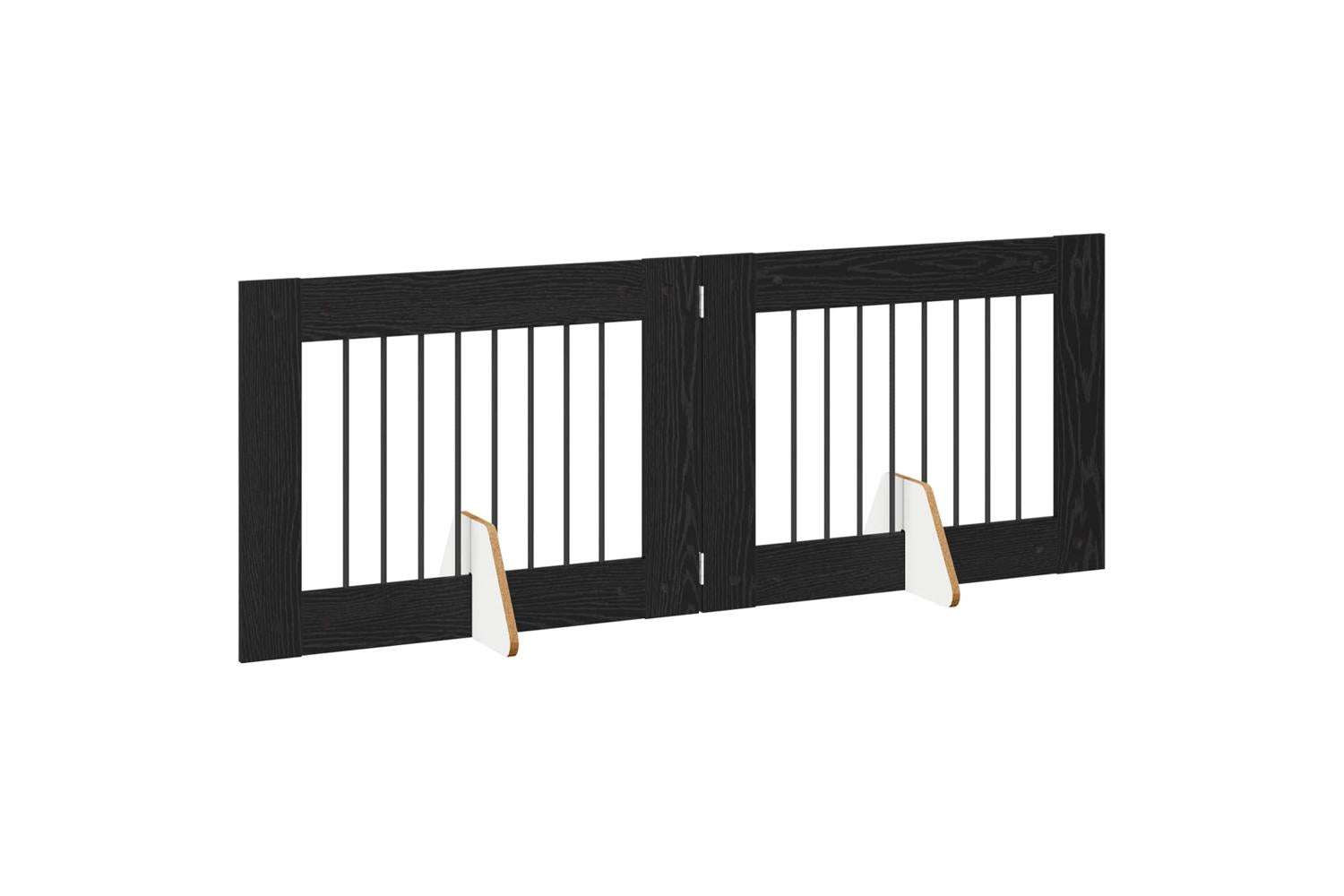 Vidaxl Foldable Dog Gate With Stands 2 Pcs Black Oak 1605 Cm-3