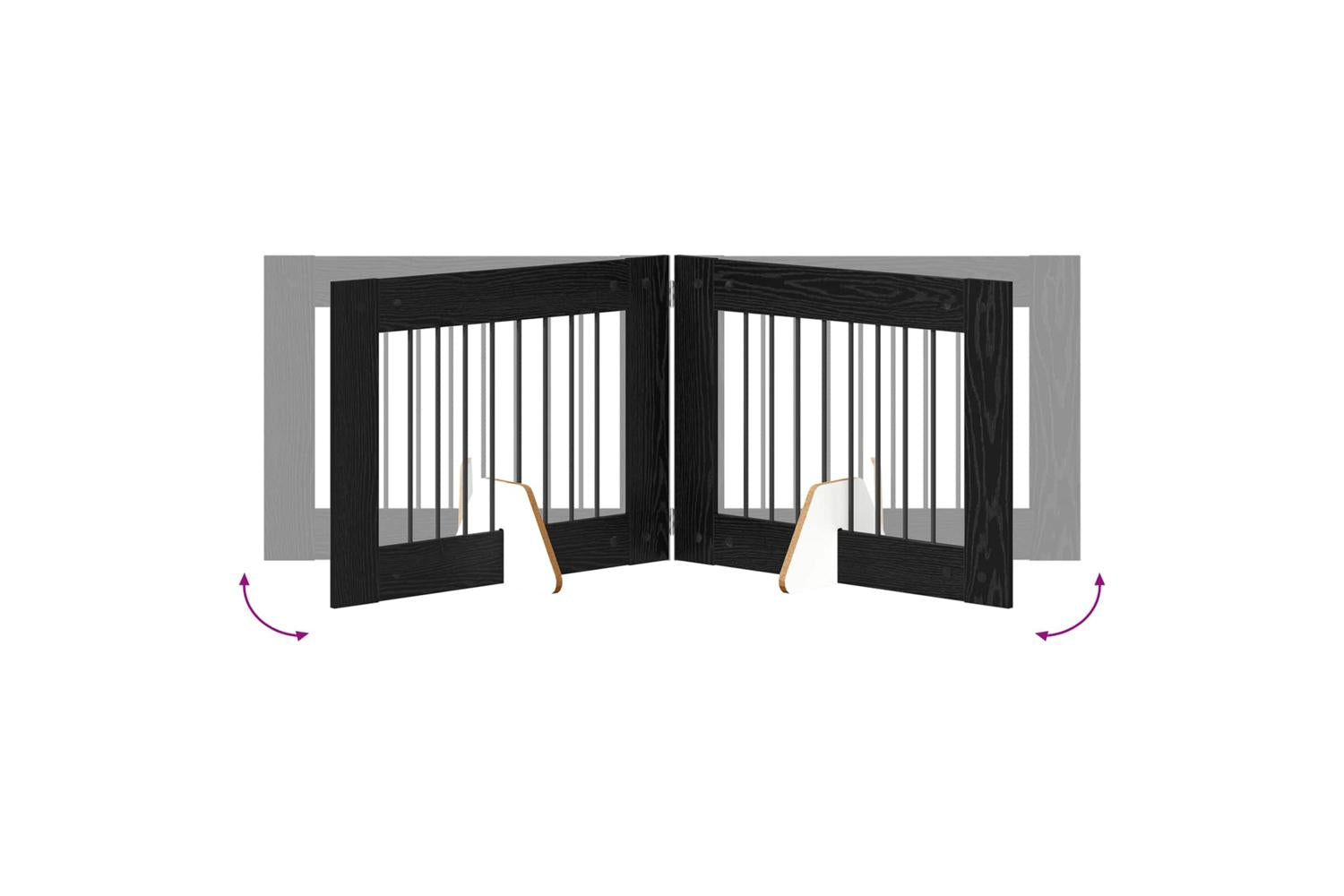 Vidaxl Foldable Dog Gate With Stands 2 Pcs Black Oak 1605 Cm-7