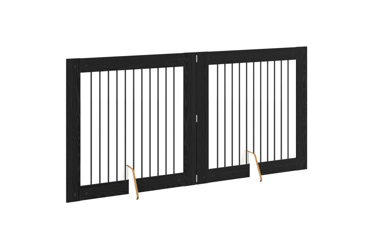 Vidaxl Foldable Dog Gate With Stands 2 Pcs Black Oak 2005 Cm-3