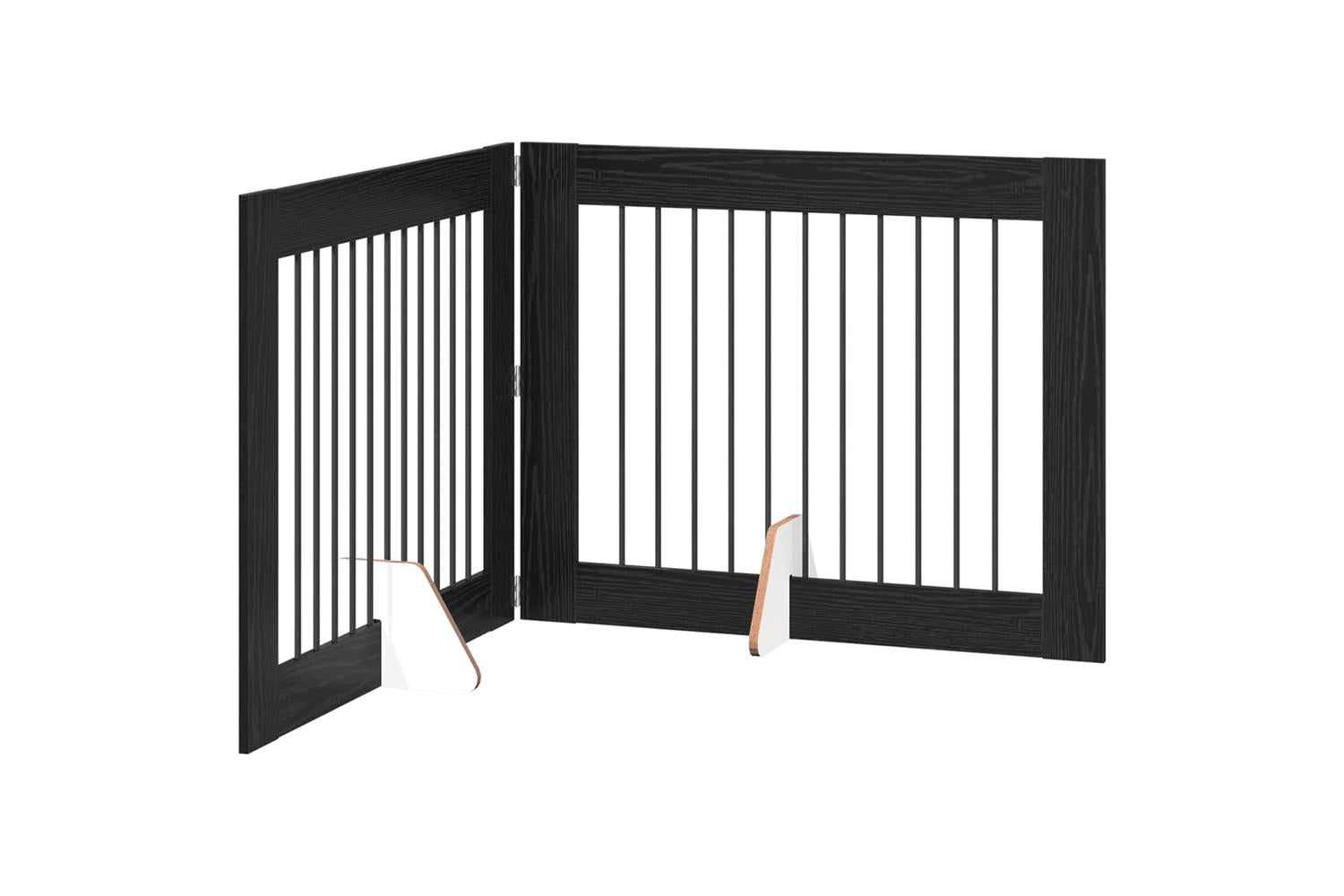 Vidaxl Foldable Dog Gate With Stands 2 Pcs Black Oak 2005 Cm