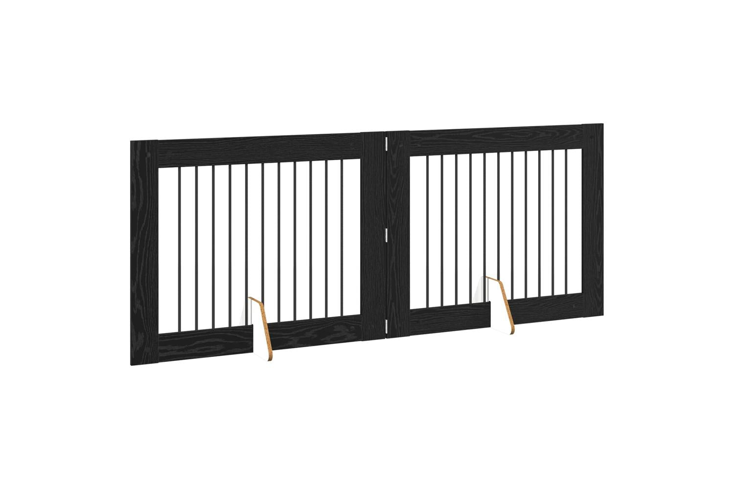 Vidaxl Foldable Dog Gate With Stands 2 Pcs Black Oak 2005 Cm-3