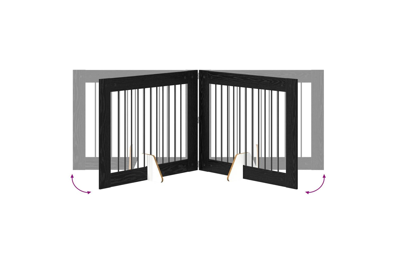 Vidaxl Foldable Dog Gate With Stands 2 Pcs Black Oak 2005 Cm-7
