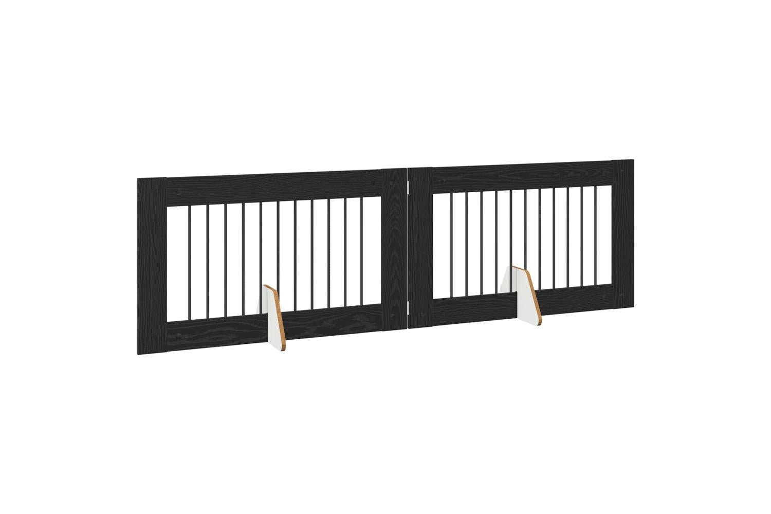 Vidaxl Foldable Dog Gate With Stands 2 Pcs Black Oak 2005 Cm-3