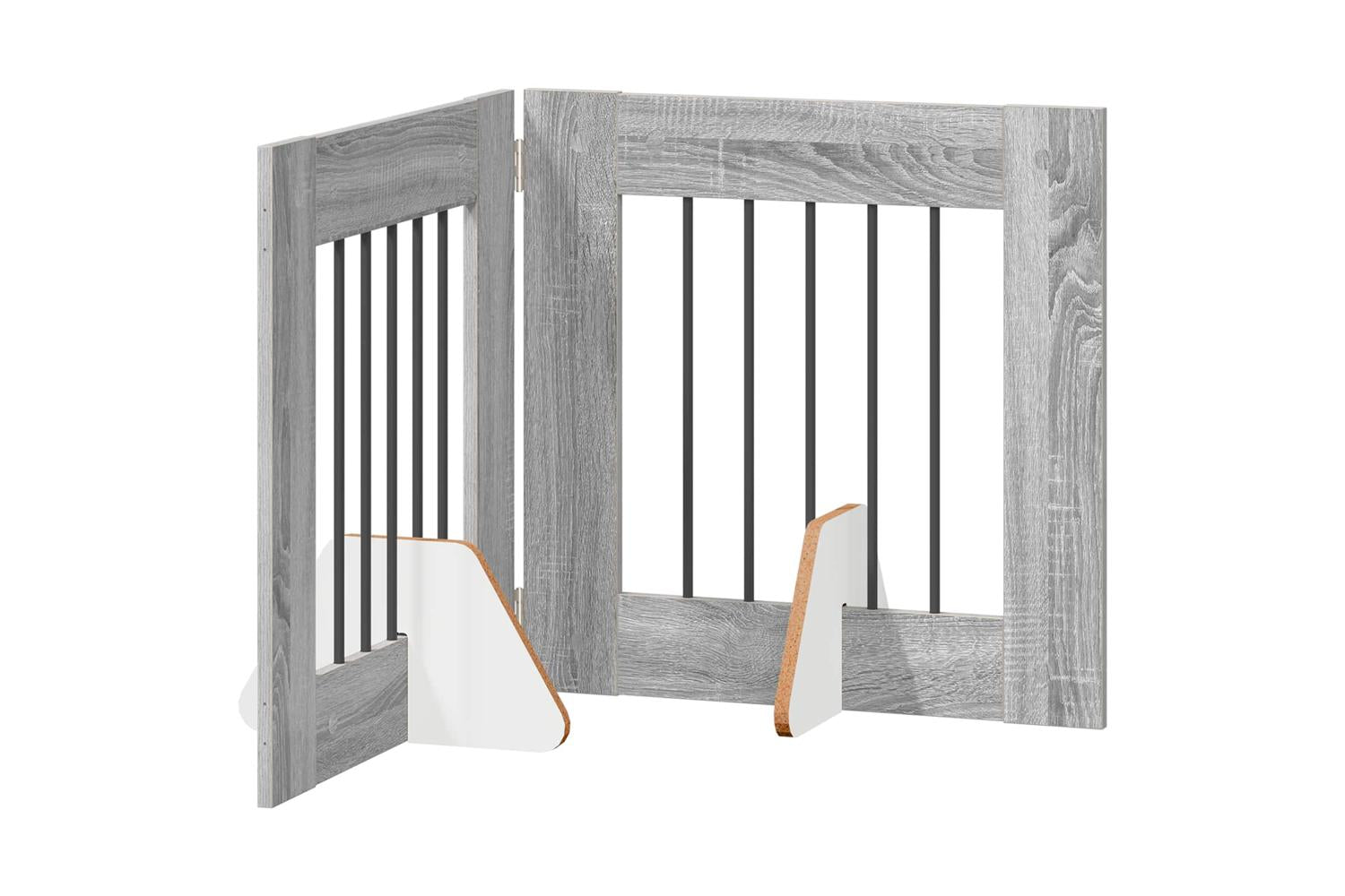 Vidaxl Foldable Dog Gate With Stands 2 Pcs Grey Sonoma 1205 Cm-2
