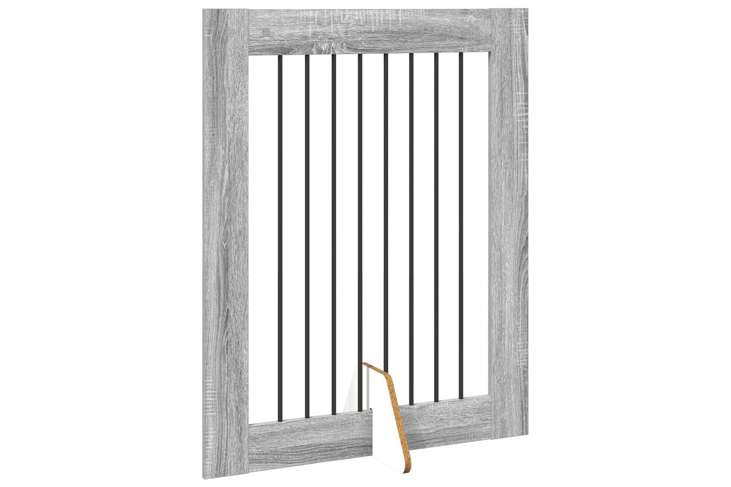 Vidaxl Foldable Dog Gate With Stands 2 Pcs Grey Sonoma 1605 Cm-4