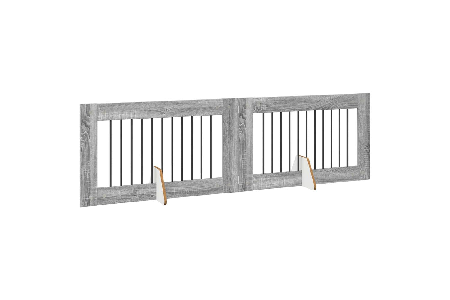 Vidaxl Foldable Dog Gate With Stands 2 Pcs Grey Sonoma 2005 Cm-3