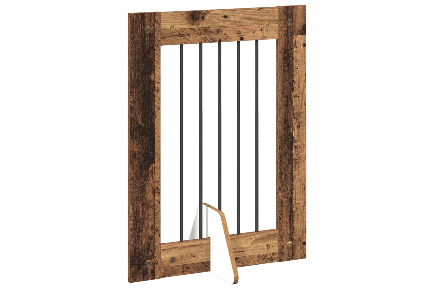 Vidaxl Foldable Dog Gate With Stands 2 Pcs Old Wood 1205 Cm-4