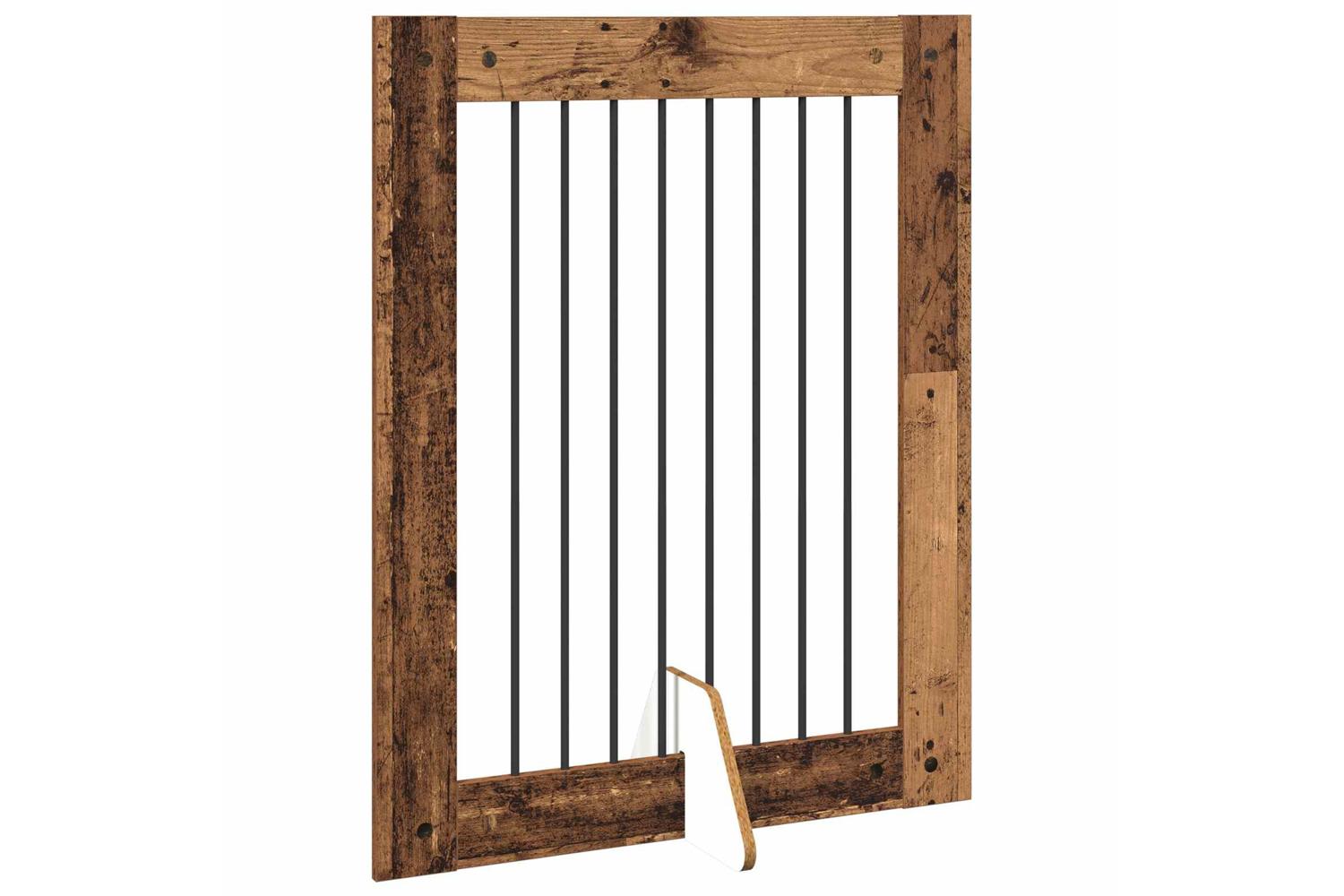 Vidaxl Foldable Dog Gate With Stands 2 Pcs Old Wood 1605 Cm-4