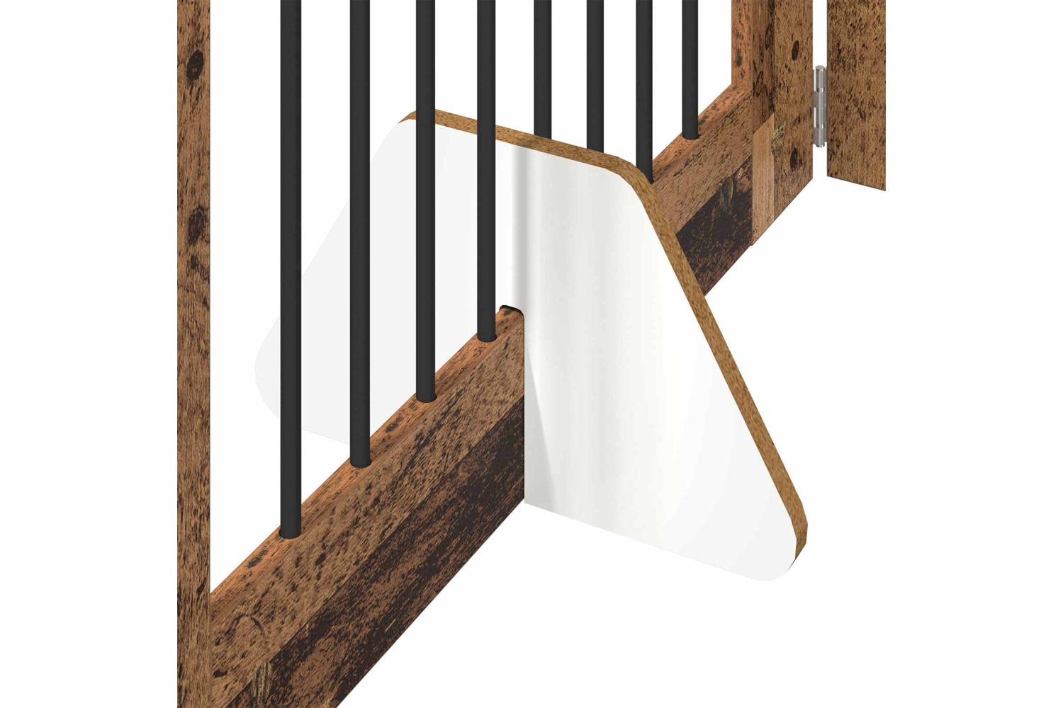 Vidaxl Foldable Dog Gate With Stands 2 Pcs Old Wood 1605 Cm-6