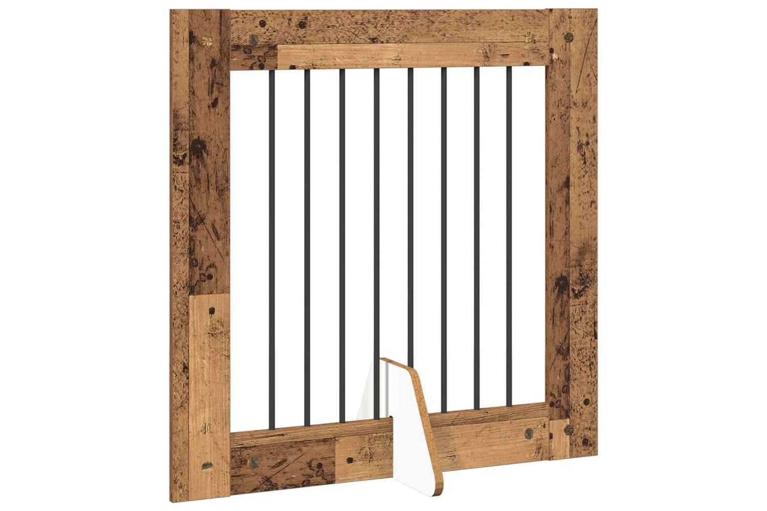 Vidaxl Foldable Dog Gate With Stands 2 Pcs Old Wood 1605 Cm-4