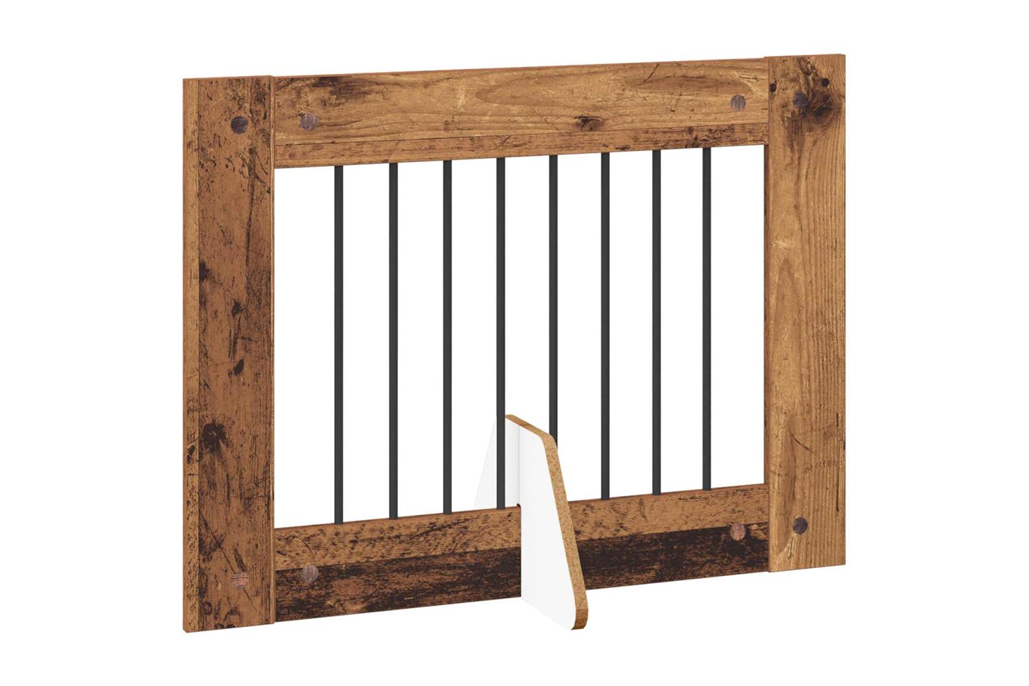 Vidaxl Foldable Dog Gate With Stands 2 Pcs Old Wood 1605 Cm-4