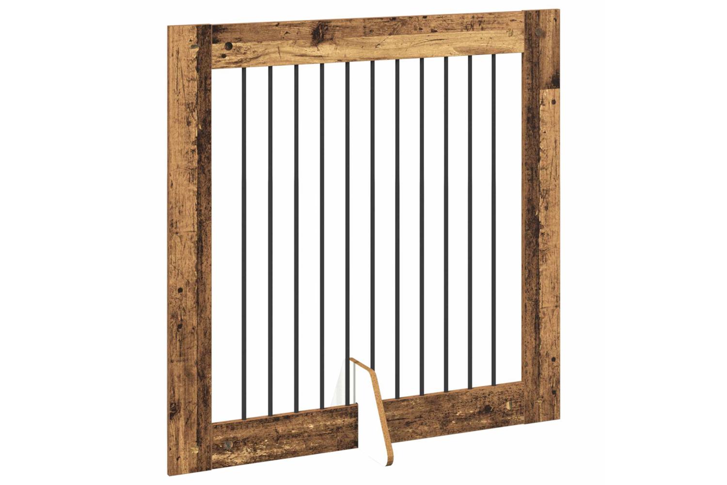 Vidaxl Foldable Dog Gate With Stands 2 Pcs Old Wood 2005 Cm-4