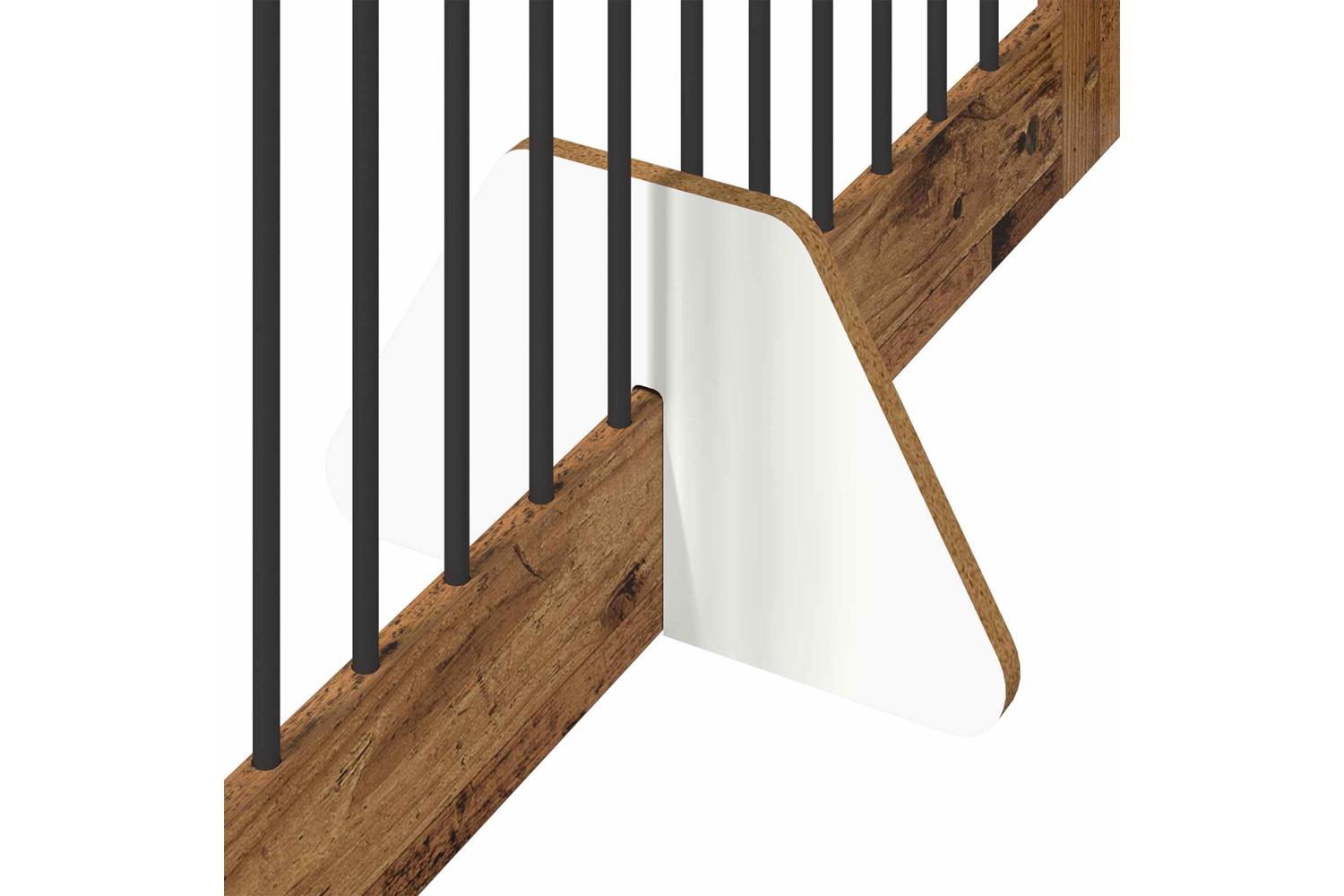 Vidaxl Foldable Dog Gate With Stands 2 Pcs Old Wood 2005 Cm-6