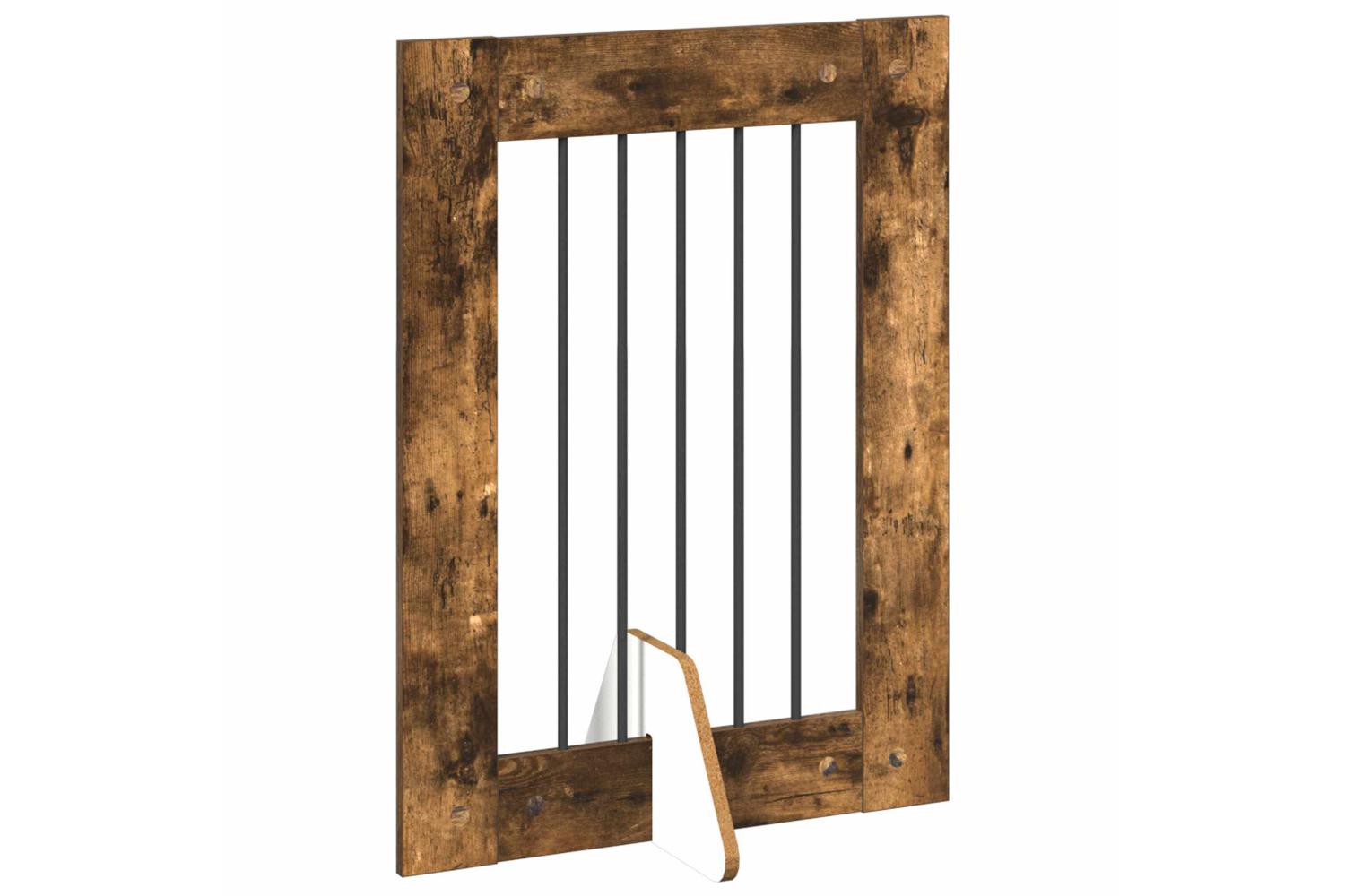 Vidaxl Foldable Dog Gate With Stands 2 Pcs Smoked Oak 1205 Cm-4