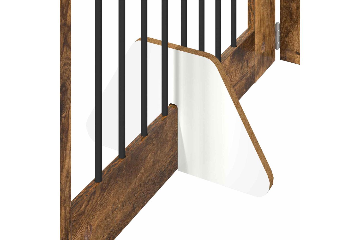 Vidaxl Foldable Dog Gate With Stands 2 Pcs Smoked Oak 1605 Cm-6