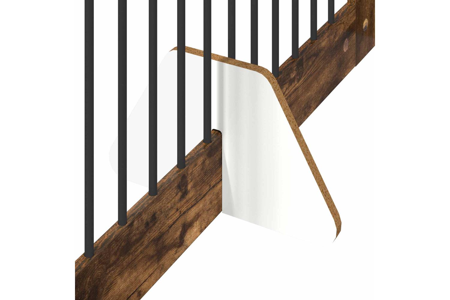 Vidaxl Foldable Dog Gate With Stands 2 Pcs Smoked Oak 2005 Cm-6